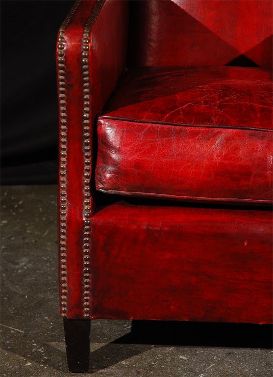 American Leather Arm Chair by Jean de Merry