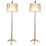 Pair of Oak Floor Lamps