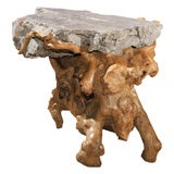 Burl Root Table with Stonetop
