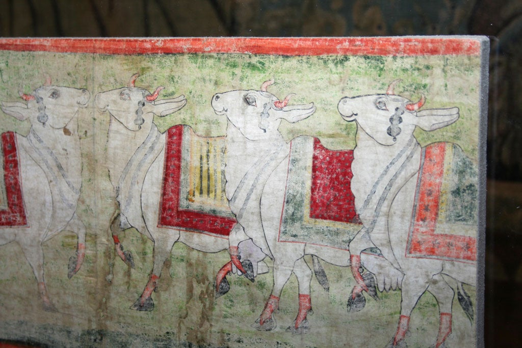 18th Century and Earlier 18th c. Indian Pichwai of Holy Cows