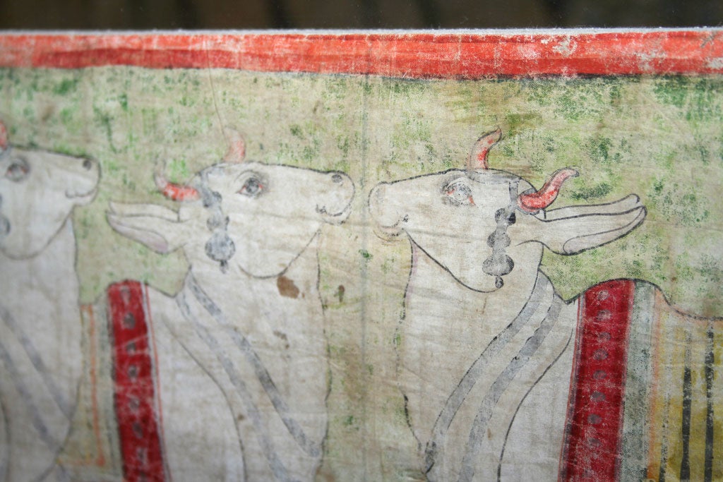 18th c. Indian Pichwai of Holy Cows 2
