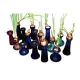 Antique A Collection of 19th c. English Jewel-Tone Bulb Vases