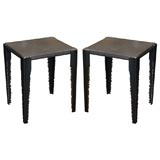 Pair of "Pyrenees" Lava Stone side tables