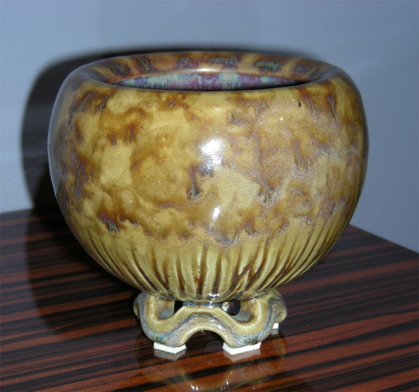 1940-1950 Ceramic Bowl Signed by Kieffer For Sale 1