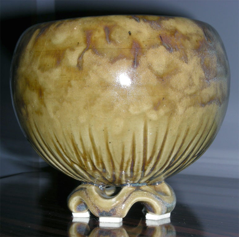 1940-1950 Ceramic Bowl Signed by Kieffer For Sale 3