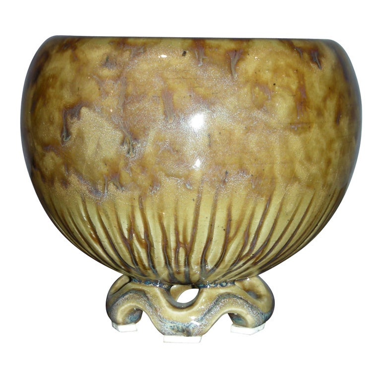 1940-1950 Ceramic Bowl Signed by Kieffer For Sale