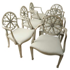 Antique Set of Six Sheraton Dining Chairs