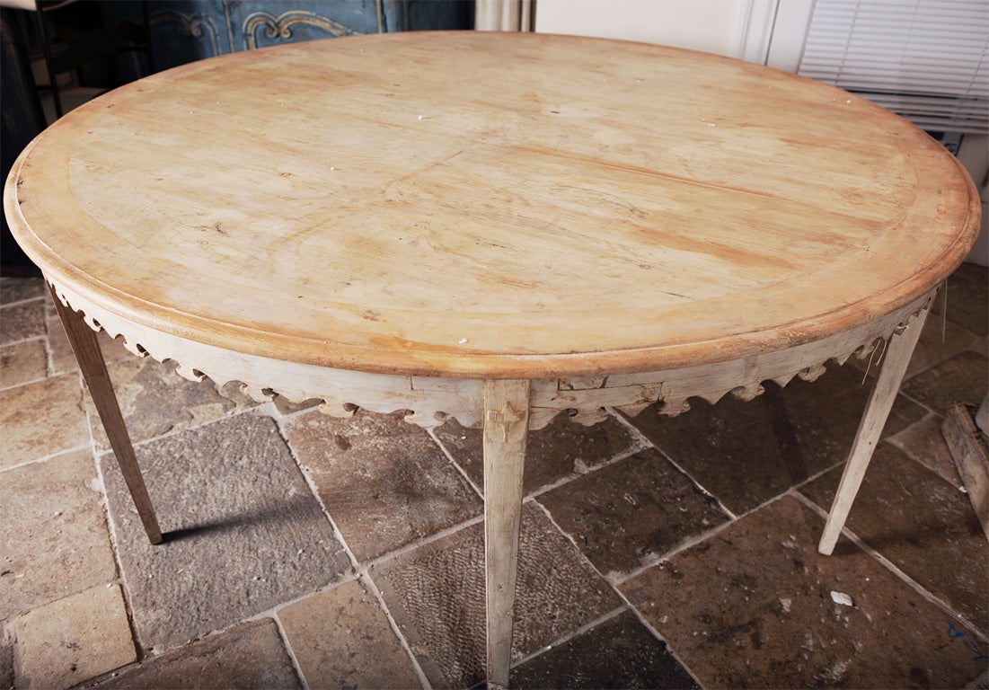 Rare Painted Gustavian Round Dining Table at 1stDibs