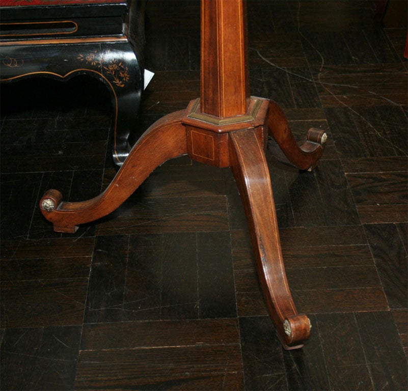 19th Century mahogany octagonal table with white marble top