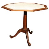 19th Century mahogany octagonal table with white marble top