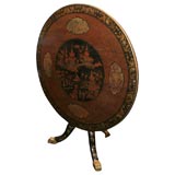 Mid-19th Century black lacquer tilt top center table