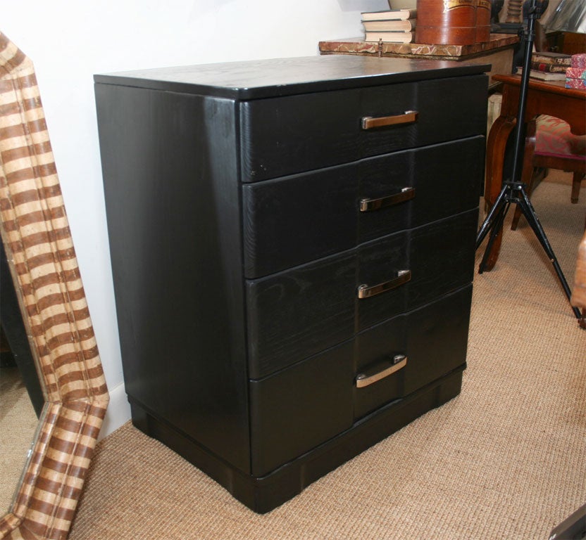 Pair of Black Cerused Oak Commodes