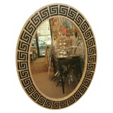 oval mirror in bone and horn