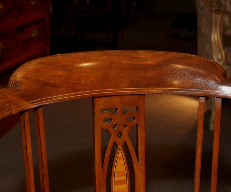 19th Century Pair antique English barrel back chairs.