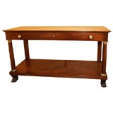 Antique French mahogany console. Antique French mahogany console.