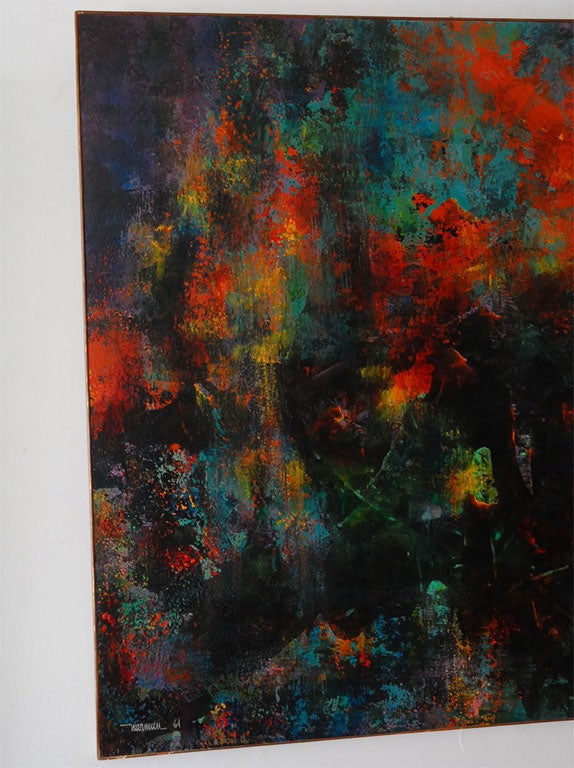 Hand-Crafted Very large abstract  painting by Leonardo Nierman