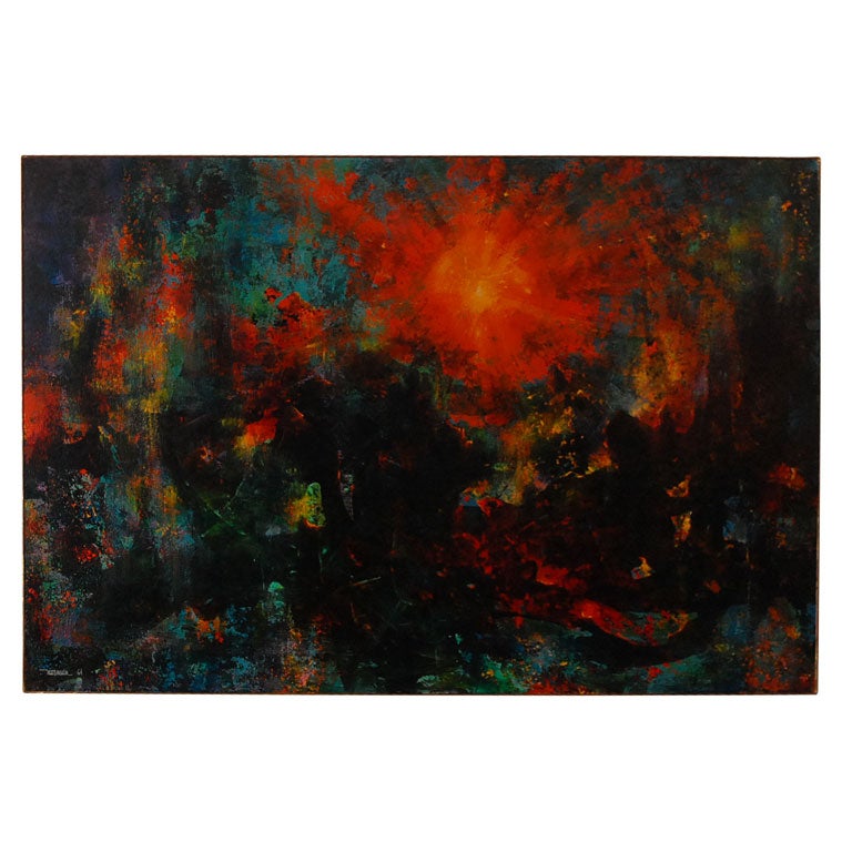 Very large abstract painting by Leonardo Nierman For Sale at 1stdibs