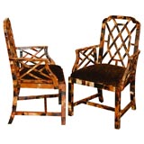 Pair of horn armchairs