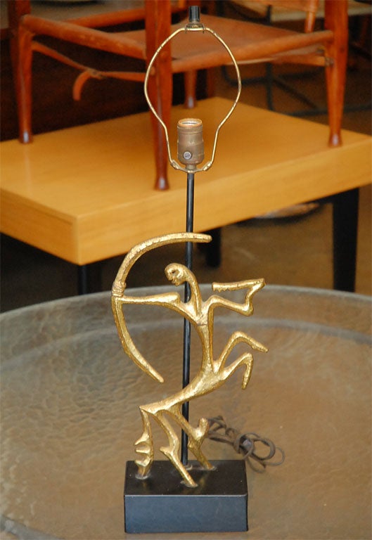 Frederic Weinberg gilted metal table lamp
