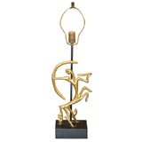 Frederic Weinberg gilted metal table lamp