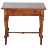 Antique French faux-bamboo side table with drawer
