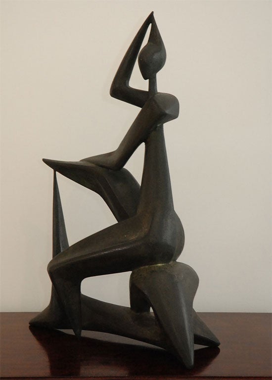 Carved Wood Modernist Sculpture