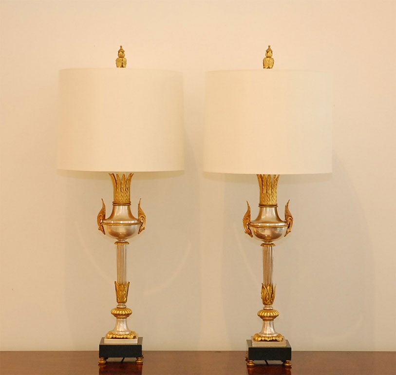 Pair of Neo Classical Urn Form Table Lamps