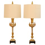 Pair of Neo Classical Urn Form Table Lamps