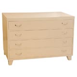 Cream Lacquer Chest of Drawers with Silverplated Swag Pulls