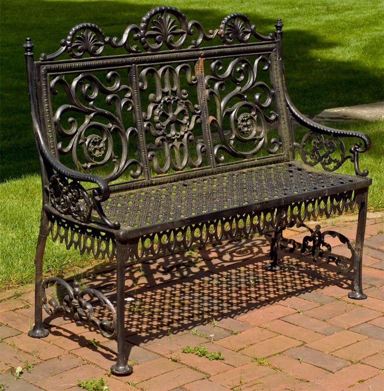 19th Century American Cast-iron Bench