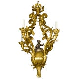 FRENCH GILT BRONZE AND NICKEL PLATED  CHANDELIER