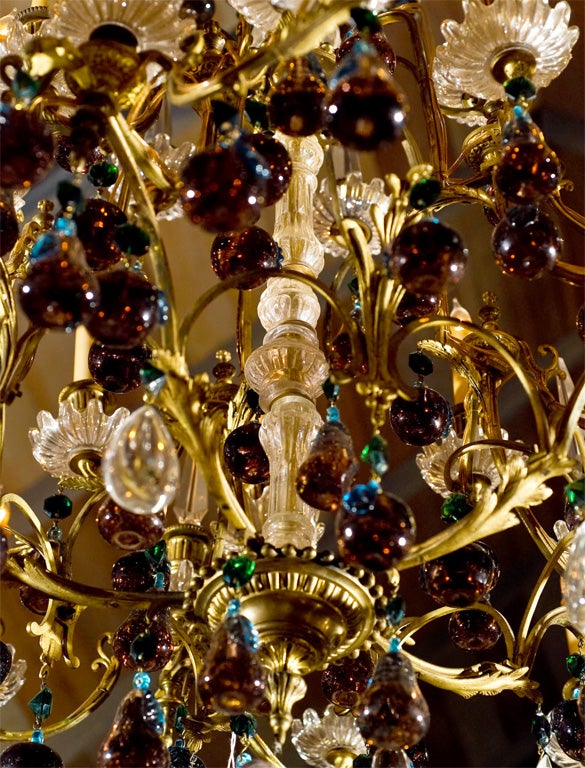 Bronze Grand Scale French Crystal Chandelier