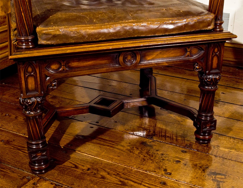 Carved Mahogany Bishop's Chair 3