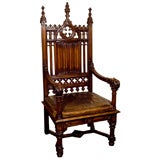 Carved Mahogany Bishop's Chair