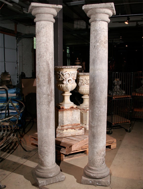 19th century Italian carved stone columns