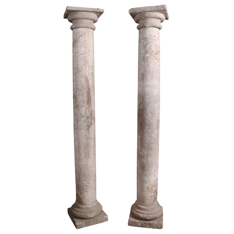 19th century Italian carved stone columns For Sale at 1stDibs