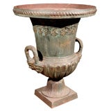 Large and impressive cast iron urn