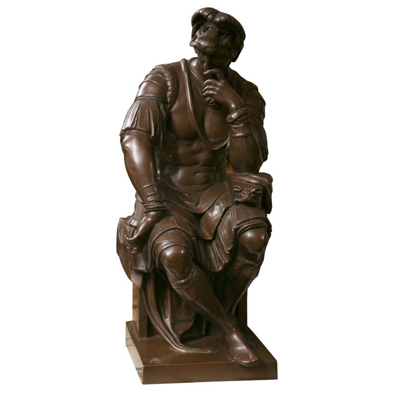 Large Bronze Sculpture "Lorenzo Di Medici" by Ferdinand Barbedienne For Sale