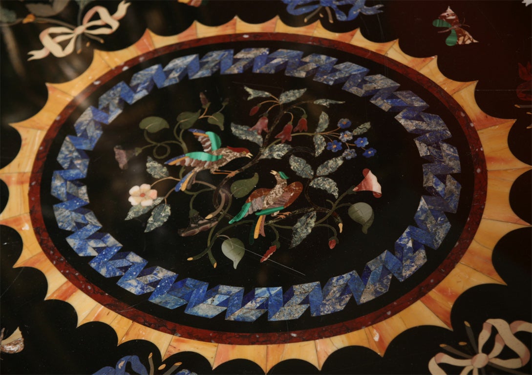 19th Century Large Italian Oval Pietre Dure Center Table - REDUCED