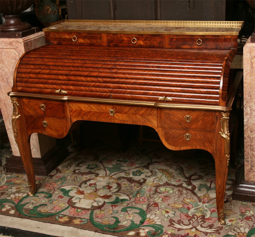 19th Century Louis XV Roll Top Cylinder Desk
