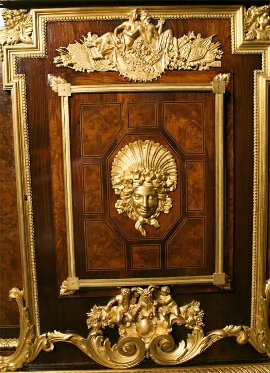 Bronze 19th Century Louis XVI Marble-Top Cabinet Attributed to Joseph-Emmanuel Zwiener For Sale