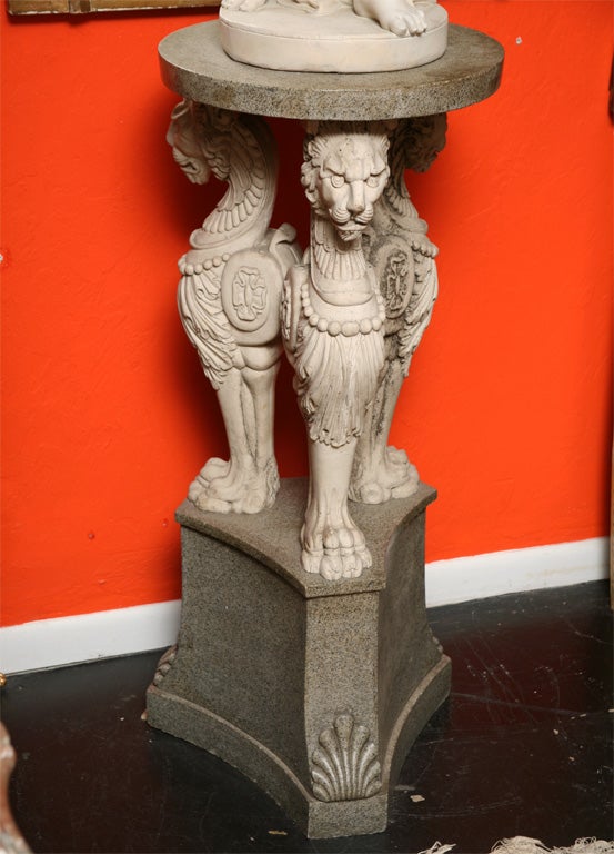 Pair of Faux Granite and Composite Marble Pedestals