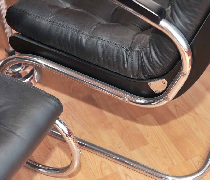 Chrome and Leather Czech Chairs 2