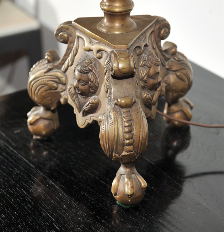 Swedish Pricket  Brass Candlesticks Made into Lamps For Sale 4