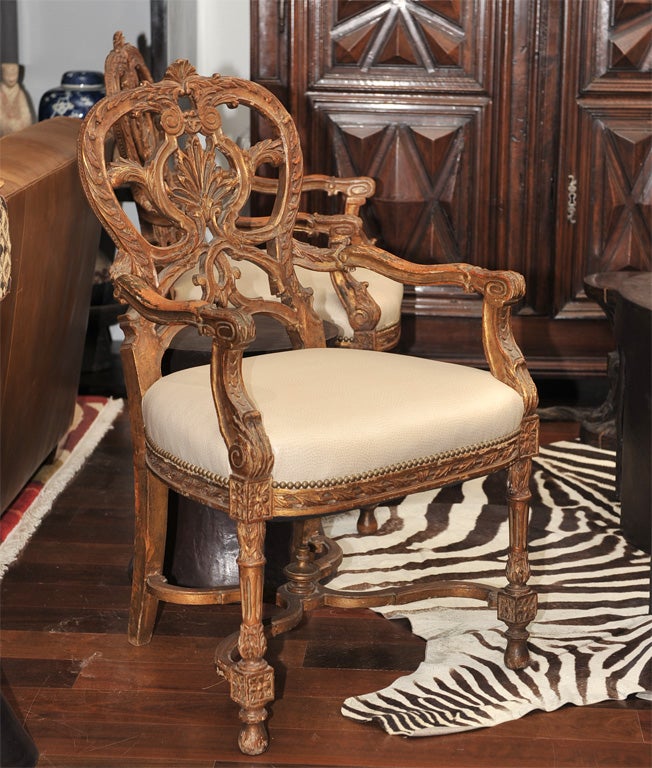 Pair of Gilded Portuguese Chairs