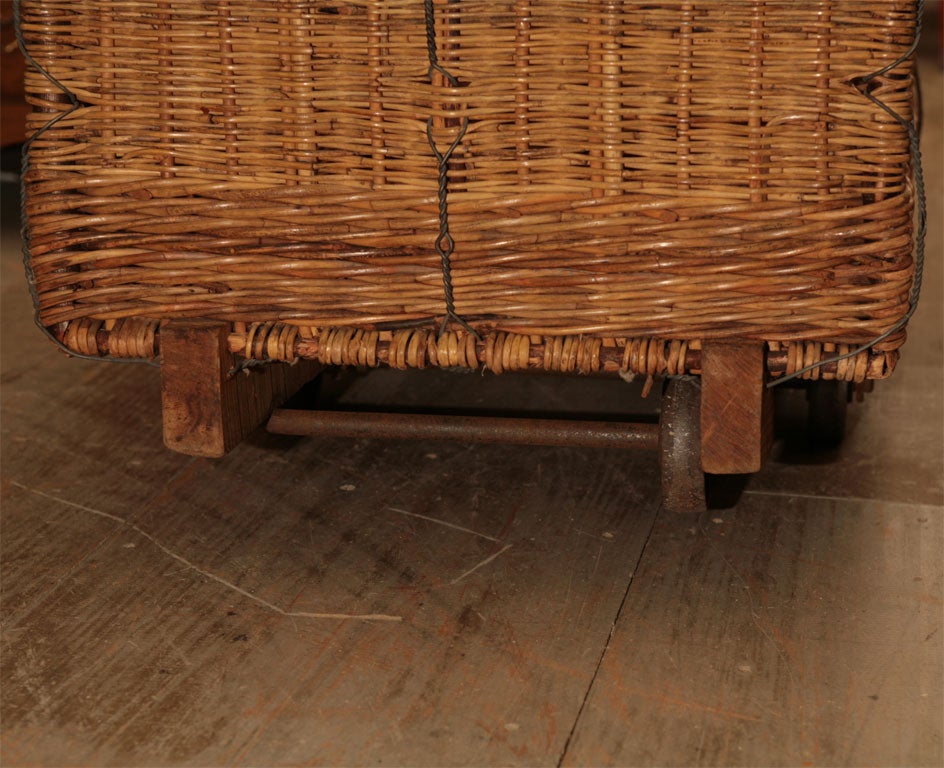 French Wicker Laundry Cart 6