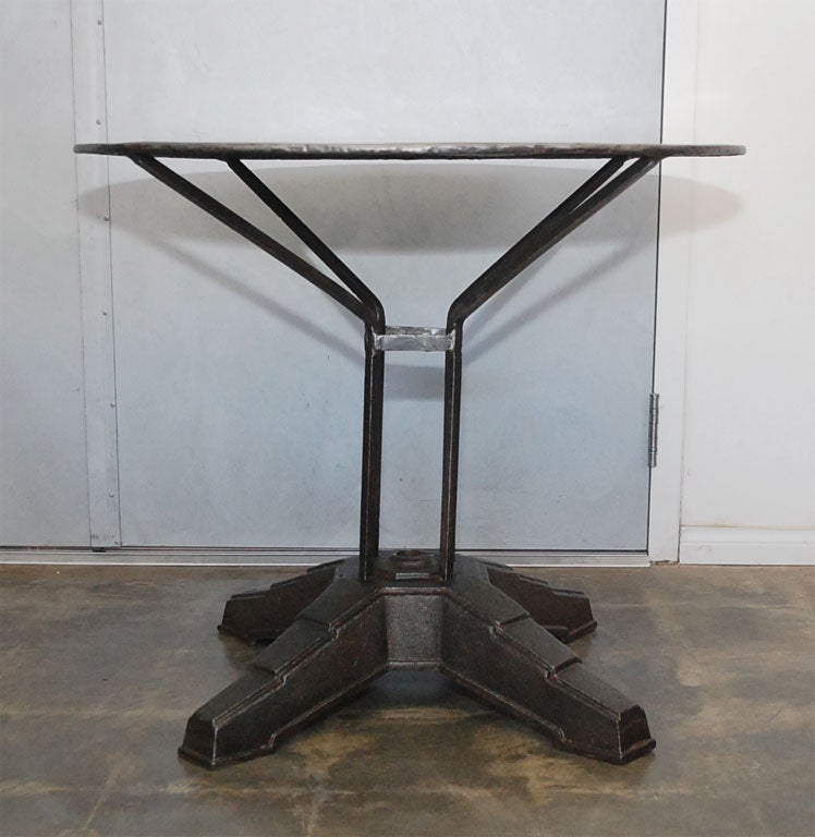 Mid-20th Century Polished Metal Garden Table For Sale