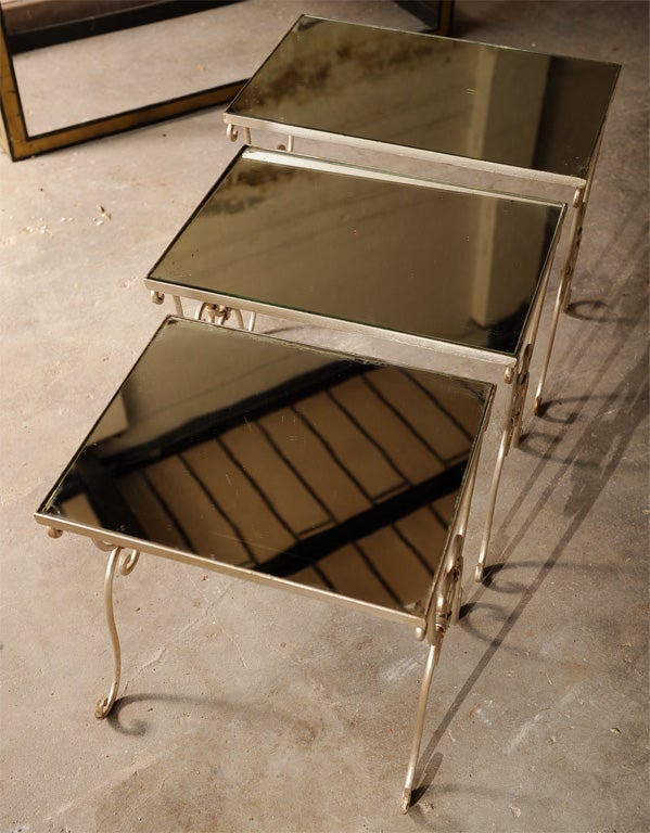 Set of Mirrored Nesting Tables For Sale 2