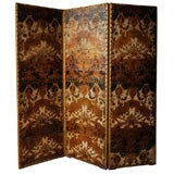 Antique Screen, hand tooled leather, 18th c. French