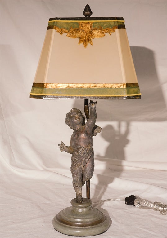 Charming Cherub/Putti Lamp with Custom Shade